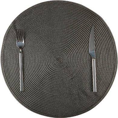 Biradlı Amerikan Servis Tabak Altlığı, Siyah, 38 cm