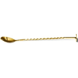 Biradlı - Biradlı Bar Kaşığı, Burgulu, Altın, 27 cm