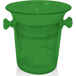 Biradlı - Biradlı Şişe Kovası, Yeşil, Akrilik, 21x21,5 cm