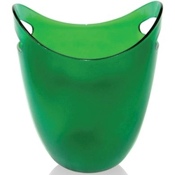 Biradlı - Biradlı Şişe Kovası, Yeşil, Akrilik, 22,2x21,6x26,6 cm