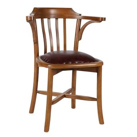 BSM - BSM AS 102 C Kollu Ahşap Sandalye, 77x48 cm, Kahverengi