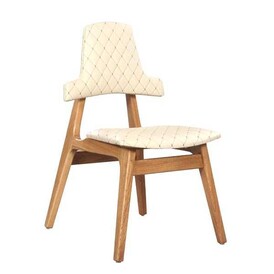BSM - BSM AS-190 T Sırtlıklı Kayın Ağacı Sandalye, 85x59 cm, Krem