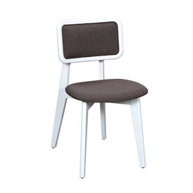 BSM - BSM AS-195 B Kolçaksız Ahşap Sandalye, 81x55 cm, Beyaz-Gri