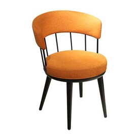 BSM - BSM AS-309 Ahşap Oval Minderli Sandalye, 80x60 cm, Turuncu