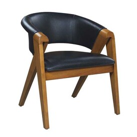 BSM - BSM K-650 A Suni Deri Ahşap Sandalye, 76x65 cm, Mavi
