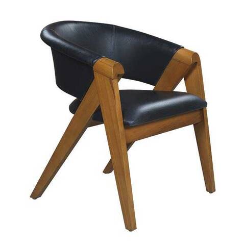 BSM K-650 A Suni Deri Ahşap Sandalye, 76x65 cm, Mavi