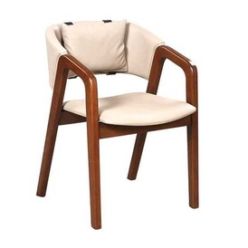 BSM - BSM K-745 Yastıklı Ahşap Sandalye, 77x59 cm, Bej