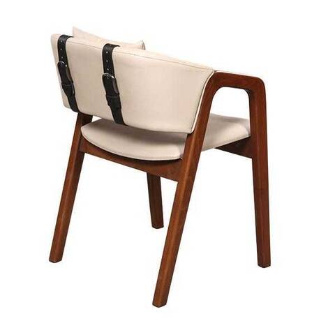 BSM K-745 Yastıklı Ahşap Sandalye, 77x59 cm, Bej