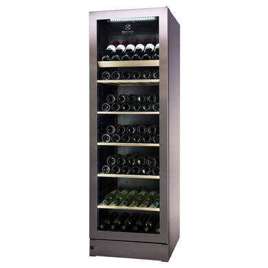 Electrolux Professional Cam Kapılı Şarap Dolabı, 170 Şişe, Paslanmaz Çelik, Tek ya da İki Isı Bölmeli, 5-22°C, Raf Sayısı: 6+1