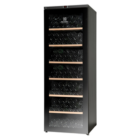 ELECTROLUX PROFESSIONAL - Electrolux Professional 1 Cam Kapılı Şarap Dolabı, 300 Şişe, Siyah, İki Isı Bölmeli, En Düşük 7-9°C, En Yüksek 17-19°C, Raf Sayısı: 6