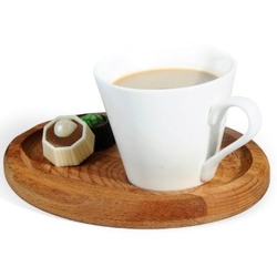 GROOVY - Groovy Nescafe Seti, Ahşap, Oval, 14x18 cm