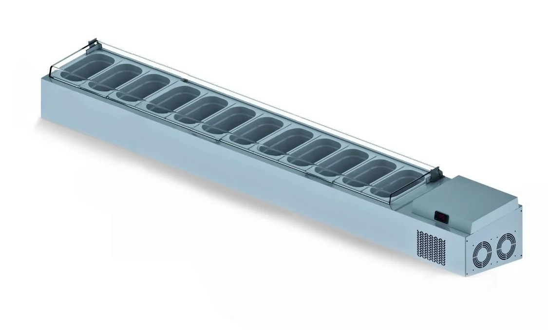 ICEINOX - Iceinox VTP 250 Set Üstü Pleksi Kapaklı Saladbar, 12x1/4 150 GN