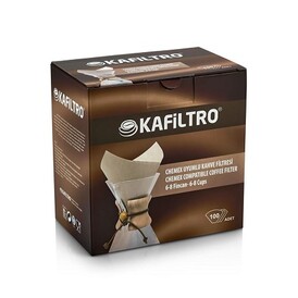 KAFILTRO - Kafiltro Chemex Kahve Filtre Kağıdı 100 Adet, 6-8 Fincan, Doğal Kağıt
