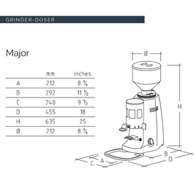 Mazzer Major Manuel Kahve Değirmeni, 1,8 Kg Hazne - Thumbnail