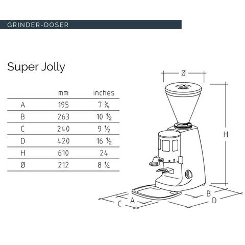 Mazzer Super Jolly Manuel Kahve Değirmeni, 1,2 Kg Hazne