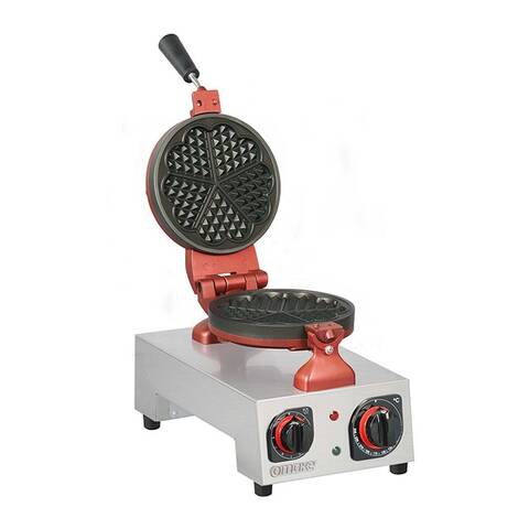 Omake Çiçek Tip Yuvarlak Waffle Makinesi, Tekli, Zamanlayıcılı