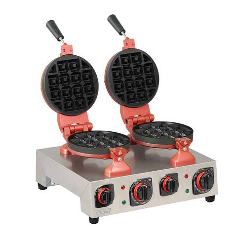 Omake Kare Tip Yuvarlak Waffle Makinesi, İkili, Zamanlayıcılı