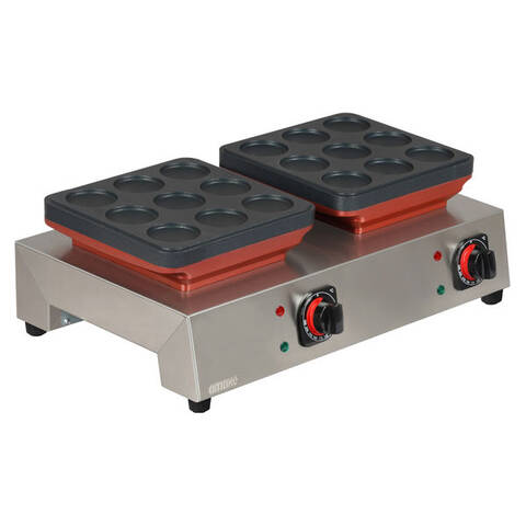 Omake PFR01.E21.Z5F Bubble Model Poffertjes İkili Waffle Makinesi, 64 cm, Elektrikli