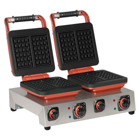 OMAKE - Omake WFL21.E22.Z5F Brüksel Model İkili Waffle Makinesi, 3x5 cm, Elektrikli