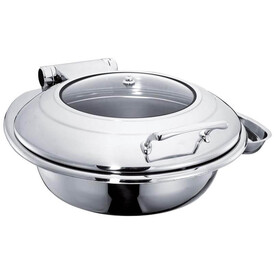 ÖZTİRYAKİLER - Öztiryakiler Yuvarlak Cam Kapaklı Chafing Dish, Ayaksız, 6 L, 2/3 Gn