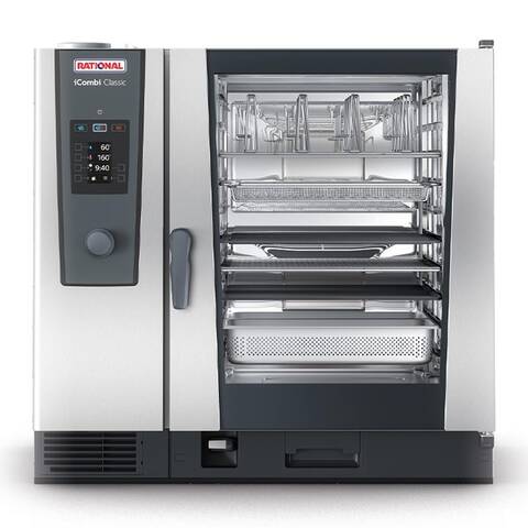 Rational Icombi Classic Kombi Fırın, Buharlı, 10x2/1 Tepsi, Gazlı, Dijital Panel