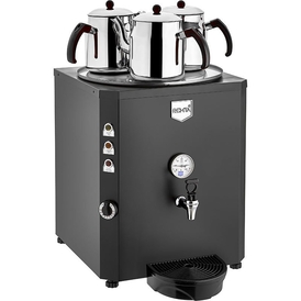 REMTA - Remta 3 Demlikli Çay Makinesi, 40 Litre, Şamandıralı-Şebekeden Su Alma, Siyah