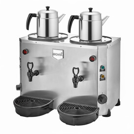 REMTA - Remta DE15 Jumbo Çay Makinesi, 9+9 L, Elektrikli, Gri