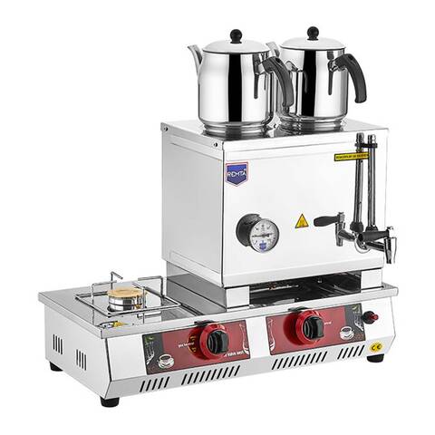 Remta N12 40 Model Takımlı İki Demlikli Çay Kazanı, 28 L, Doğalgazlı