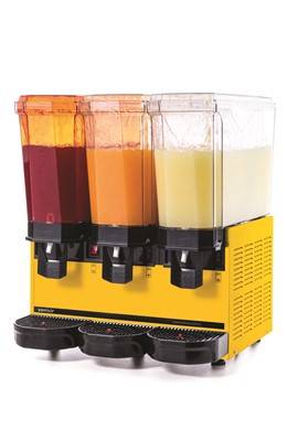 Samixir Klasik Triple Soğuk İçecek Dispenseri, 20+20+20 L, Fıskiyeli, Sarı