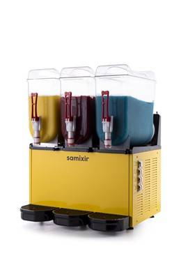 Samixir Slush Triple Granita Meyve Suyu Dispenseri, 12+12+12 L, Sarı