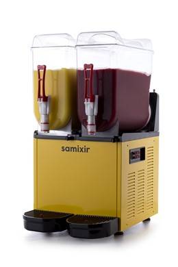 Samixir Slush Twin Granita Meyve Suyu Dispenseri, 12+12 L, Sarı