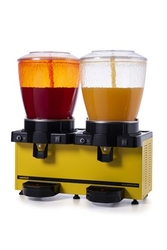 Samixir Twin Panoramik Soğuk İçecek Dispenseri, 22+22 L, Fıskiyeli, Sarı - Thumbnail