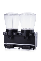Samixir Twin Panoramik Soğuk İçecek Dispenseri, 22+22 L, Fıskiyeli ve Karıştırıcılı, Siyah - Thumbnail