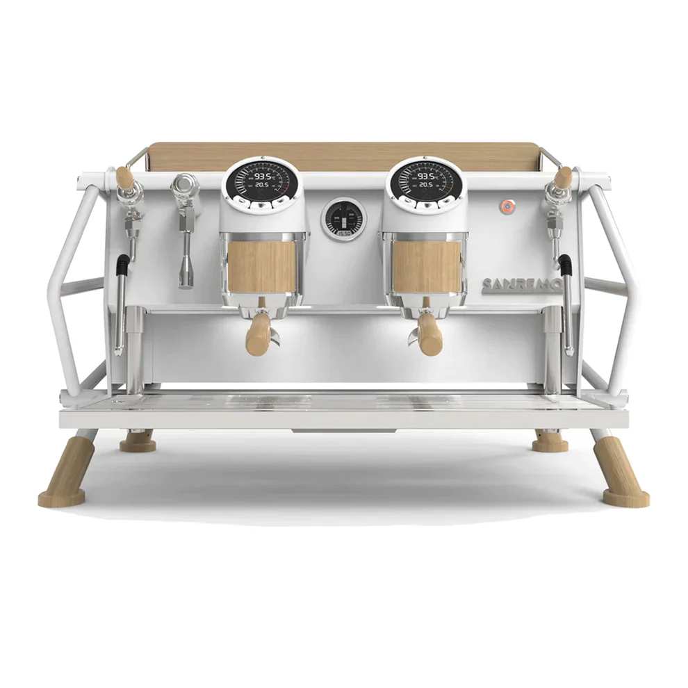 Sanremo Cafe Racer Custom Otomatik Espresso Kahve Makinesi, 2 Gruplu, Ahşap - Thumbnail