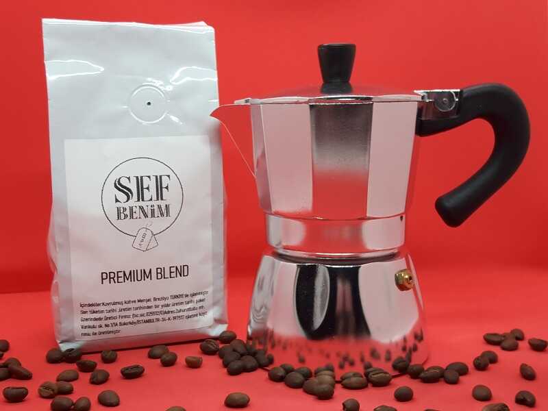 Şefbenim Moka Pot 3 Cups + 200 Gr Espresso Kahve Kahve Demleme Setleri